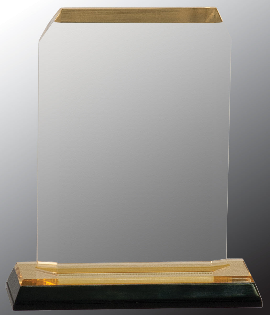 Gold Clipped Corner Impress Acrylic Award, 5 1/2"