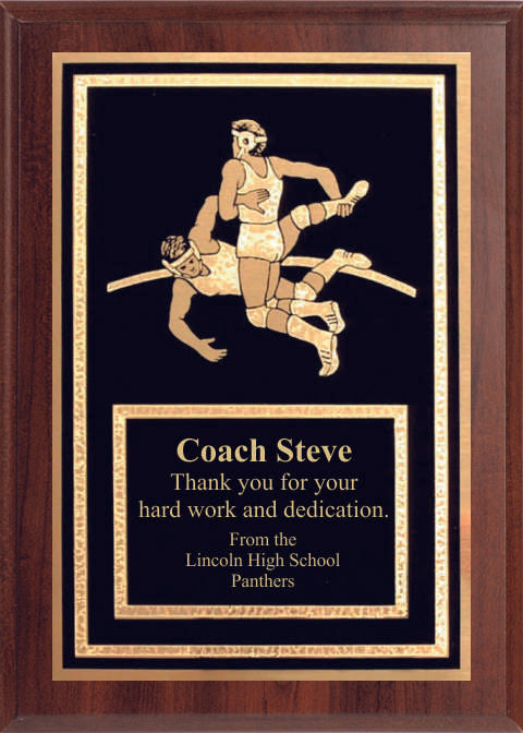 5x7 Economy Plaque with Engraved Wrestling Plaque Plate