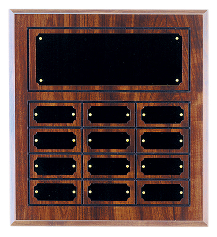 12 Plate Cherry Finish Perpetual Plaque