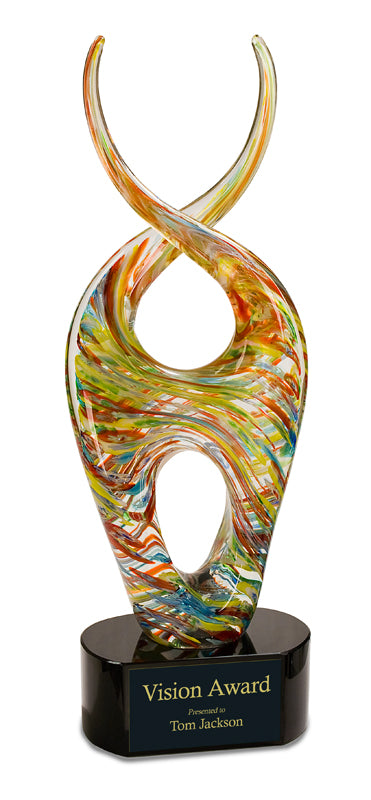 14 1/2" Color Twist Art Glass
