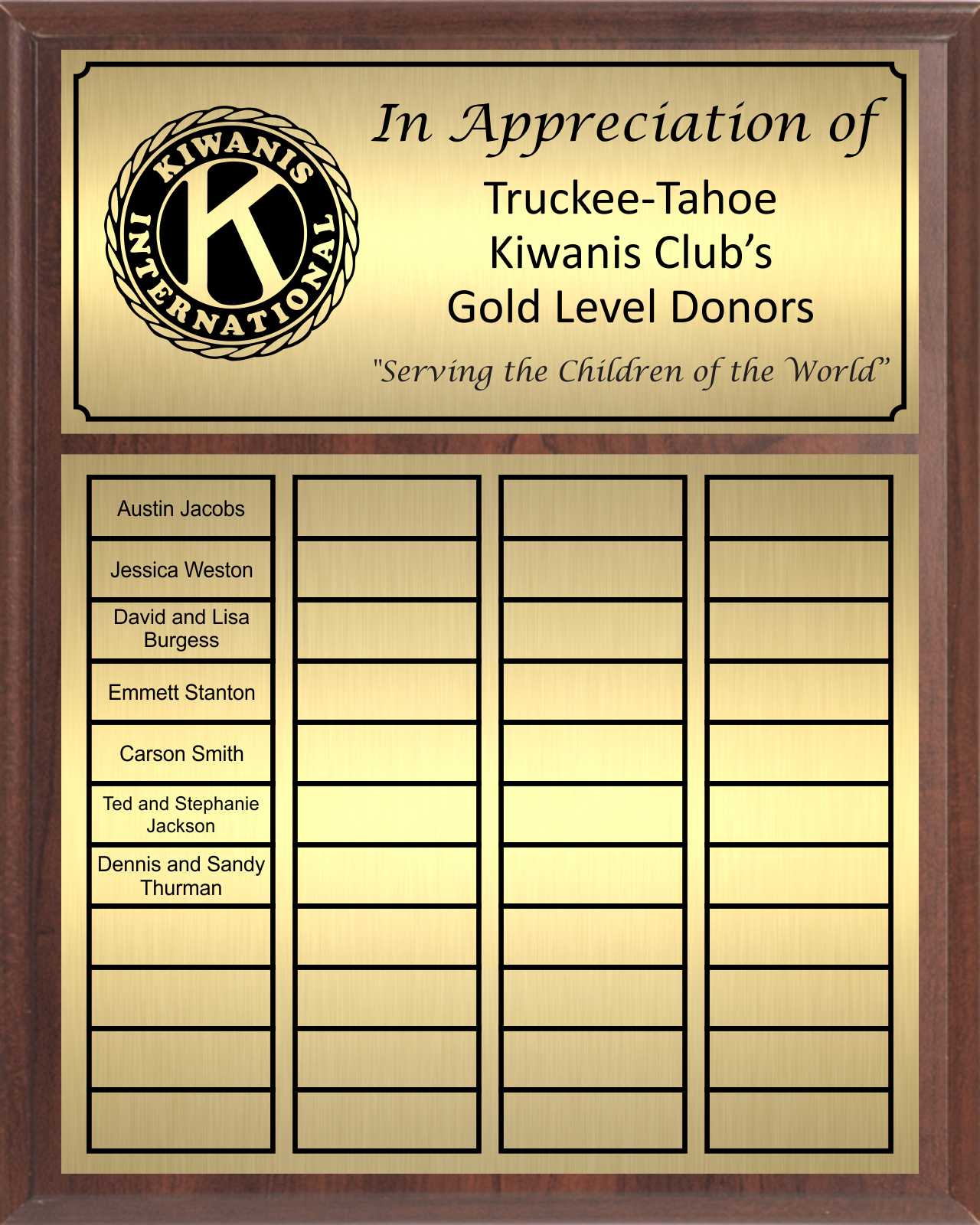 Economy Large Full-Color Perpetual Plaque, Gold