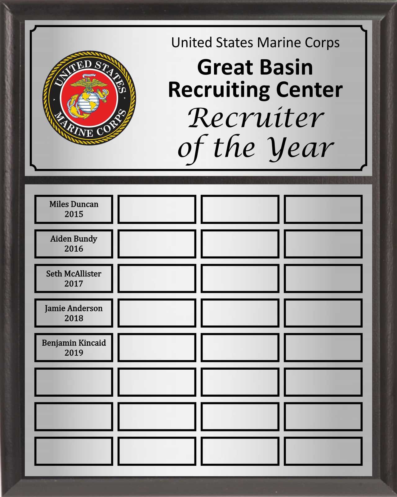Economy Large Full-Color Perpetual Plaque, Silver
