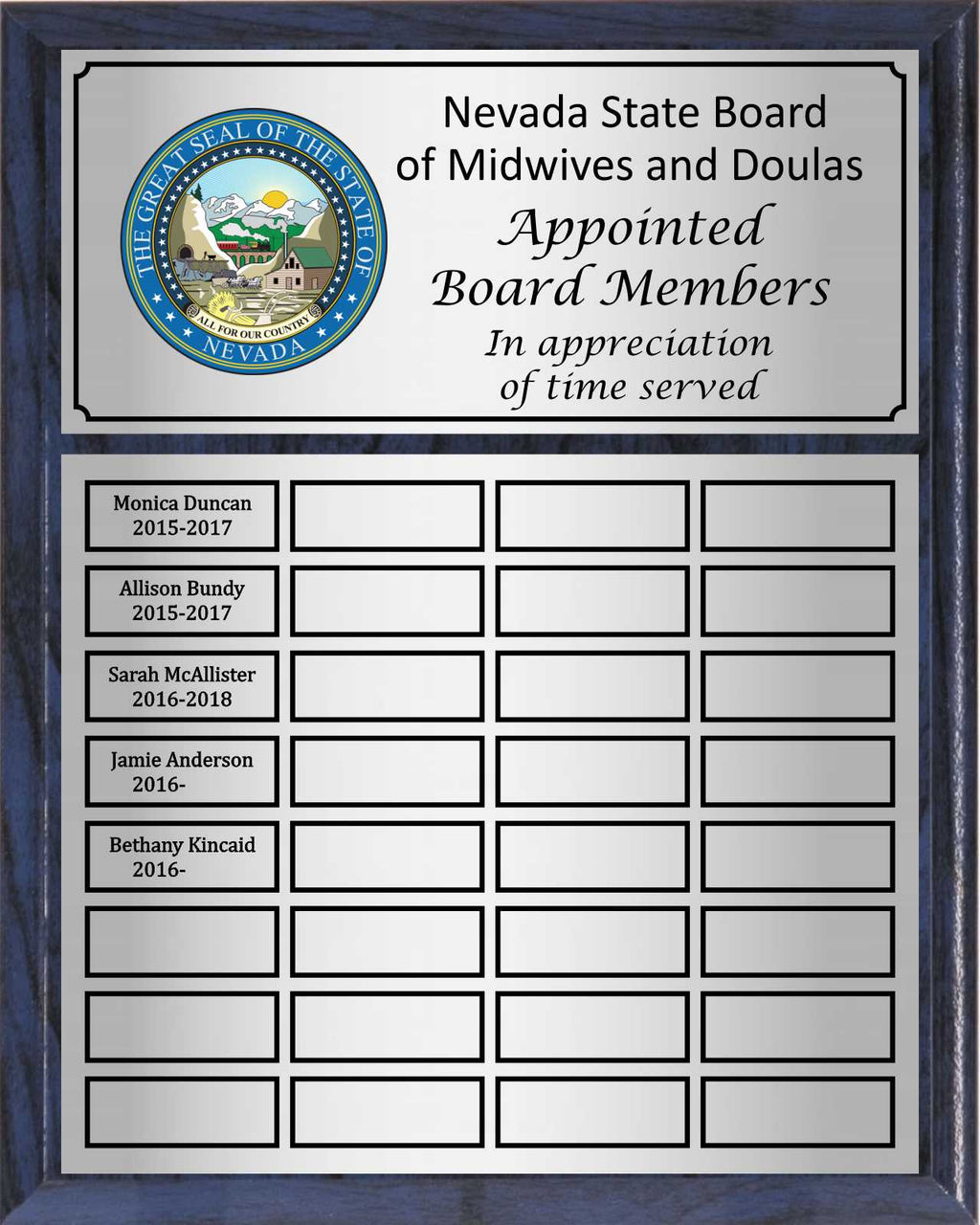 Economy Large Full-Color Perpetual Plaque, Silver