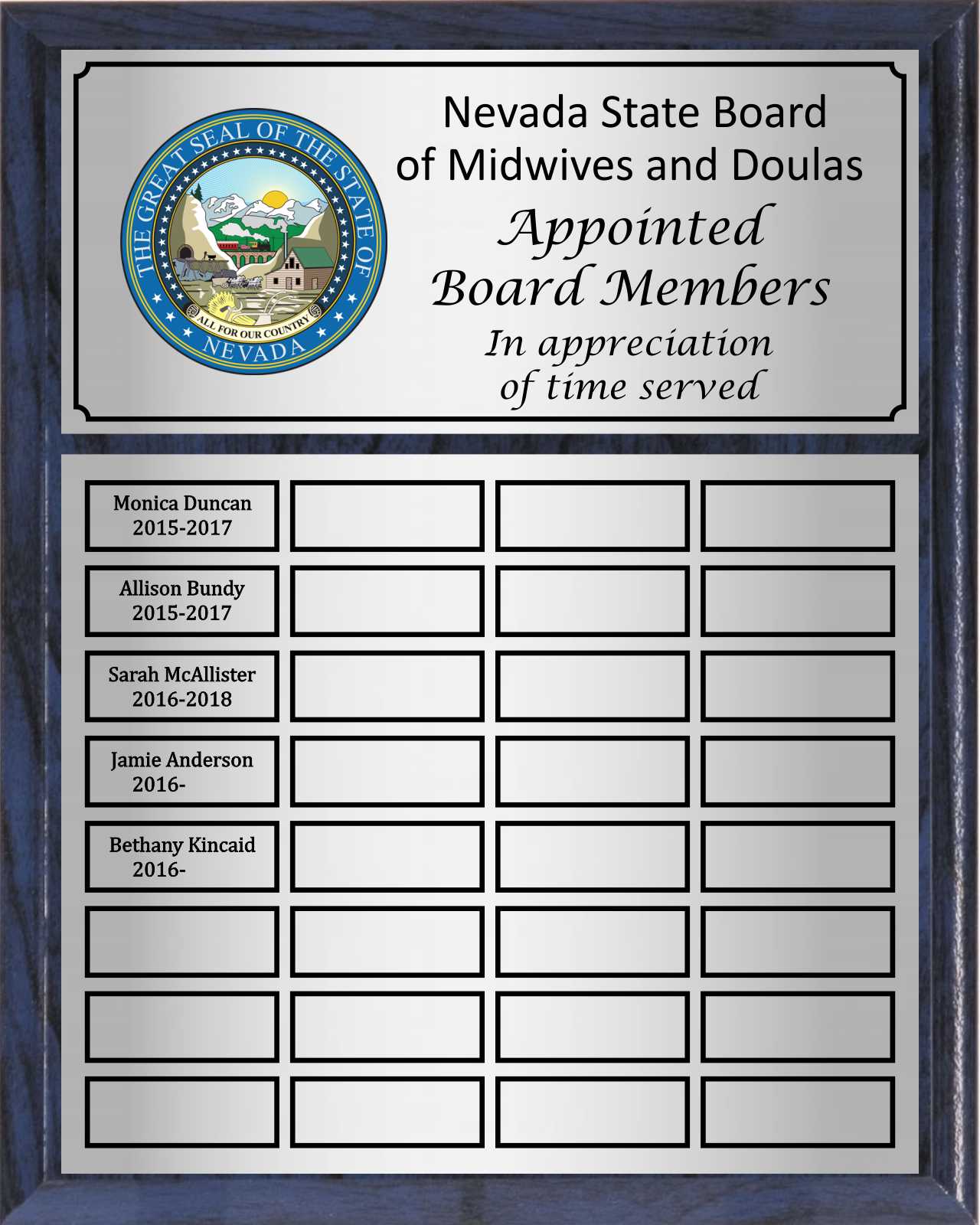 Economy Large Full-Color Perpetual Plaque, Silver