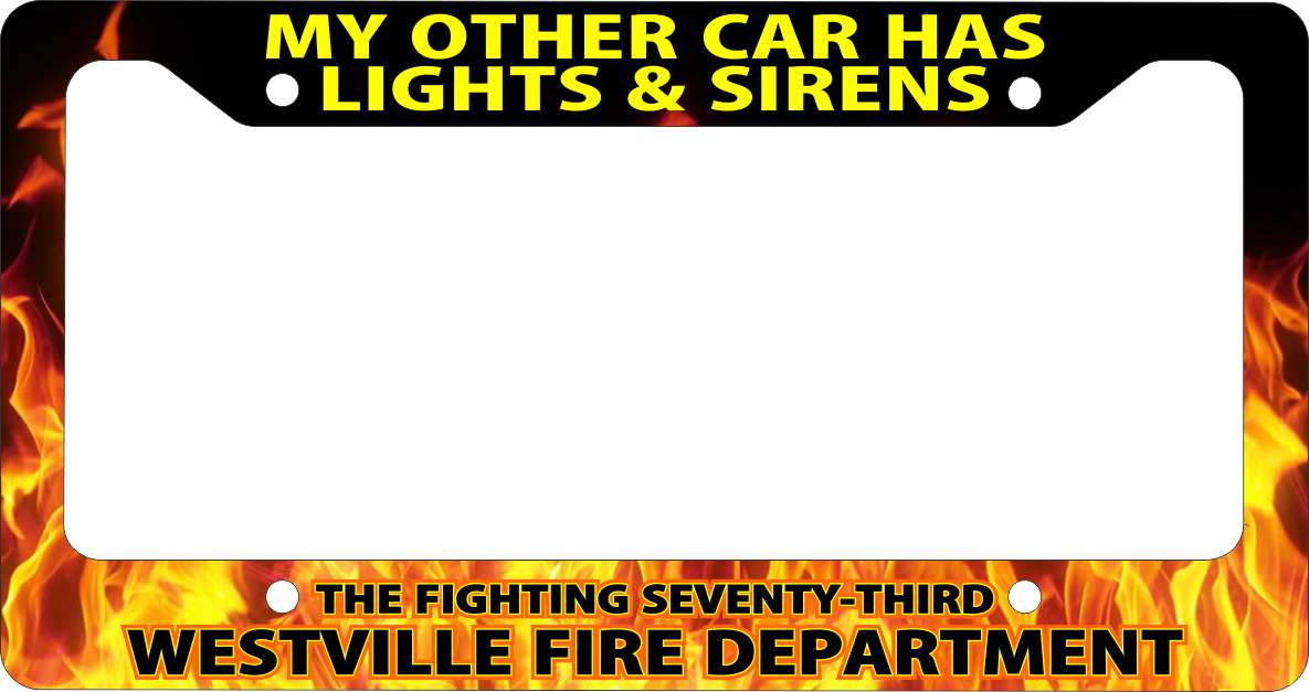 Firefighter "My Other Car" License Plate Frame