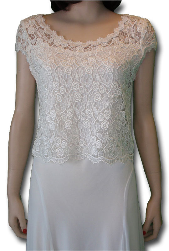 Rose Lace Top, Ivory
