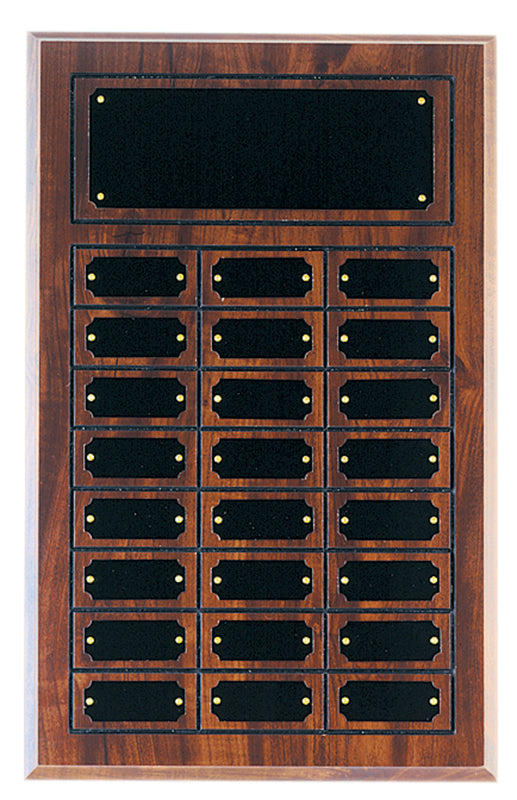 24 Plate Cherry Finish Completed Perpetual Plaque