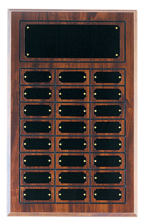 24 Plate Cherry Finish Completed Perpetual Plaque