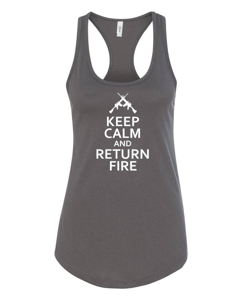 "Keep Calm and Return Fire" Racerback Tank Top
