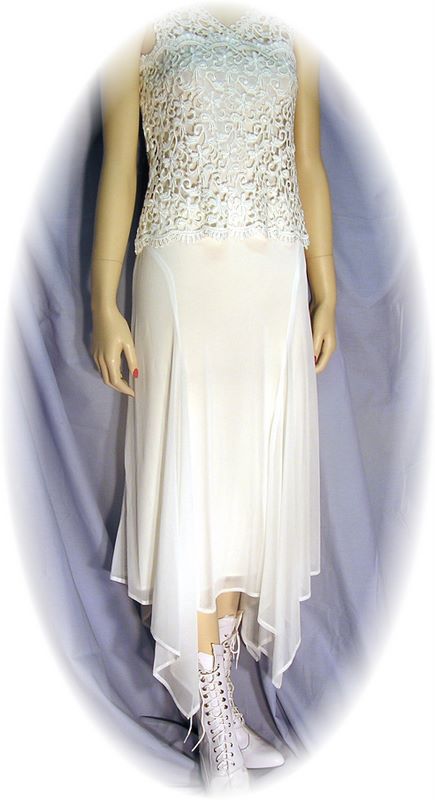 Chiffon 4 Point Hanky Hem Skirt in Ivory