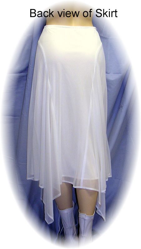 Chiffon 4 Point Hanky Hem Skirt in Ivory