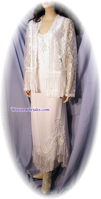Short Lace Jacket, Ivory