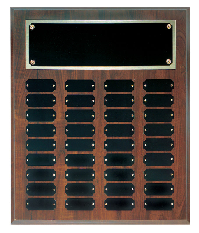 36 Plate Cherry Finish Completed Perpetual Plaque