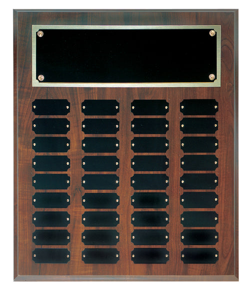 36 Plate Cherry Finish Completed Perpetual Plaque