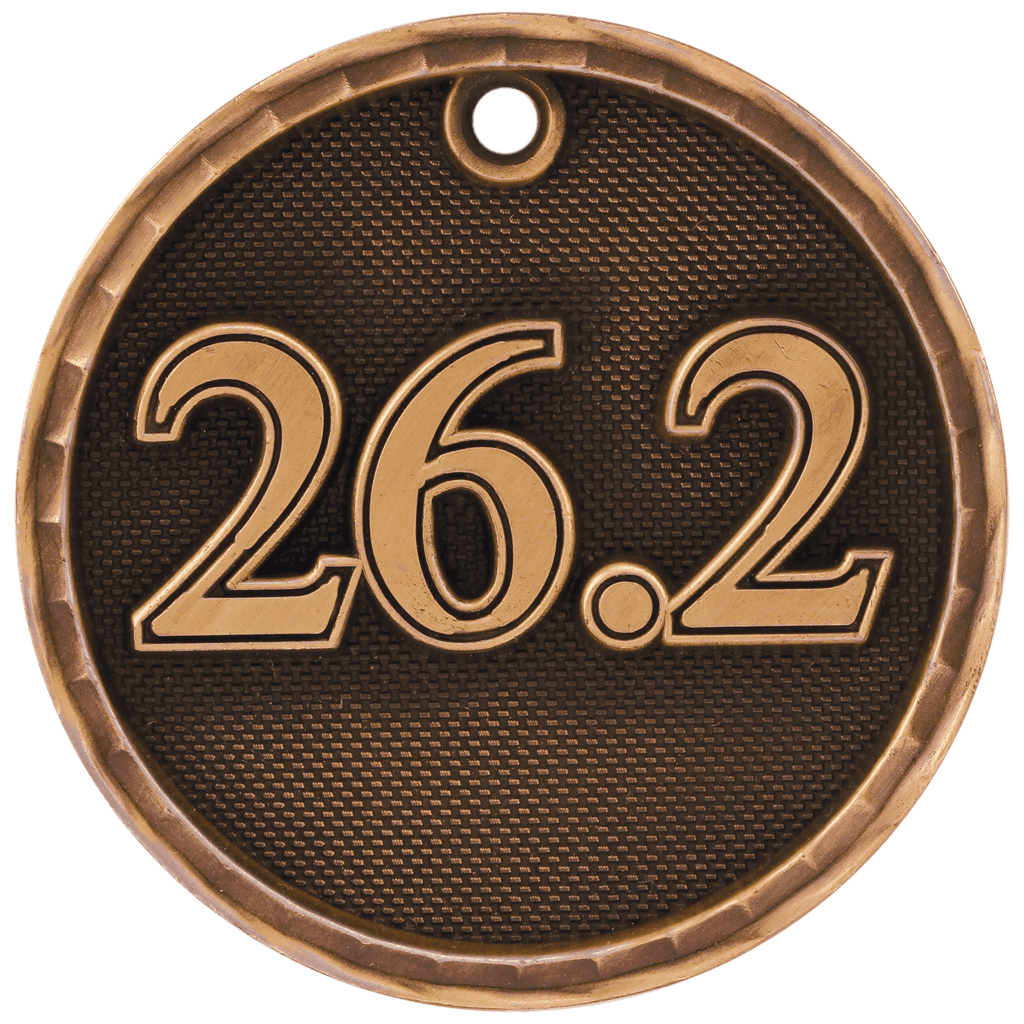 Antique Bronze 2" 3D Marathon Medal