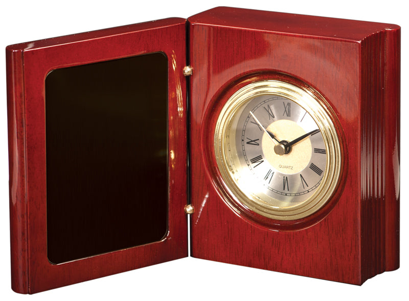 4 1/4” Rosewood Piano Finish Book Clock