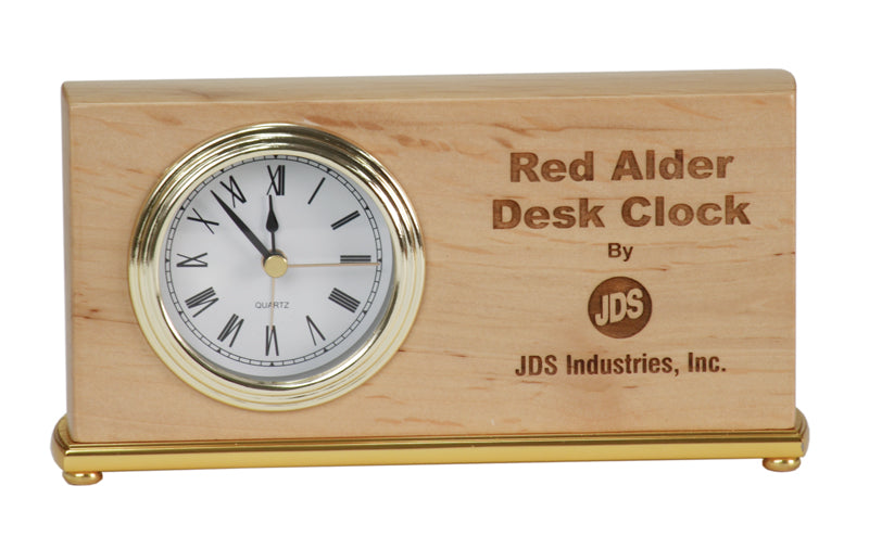 4" x 7 1/2” Red Alder Horizontal Desk Clock