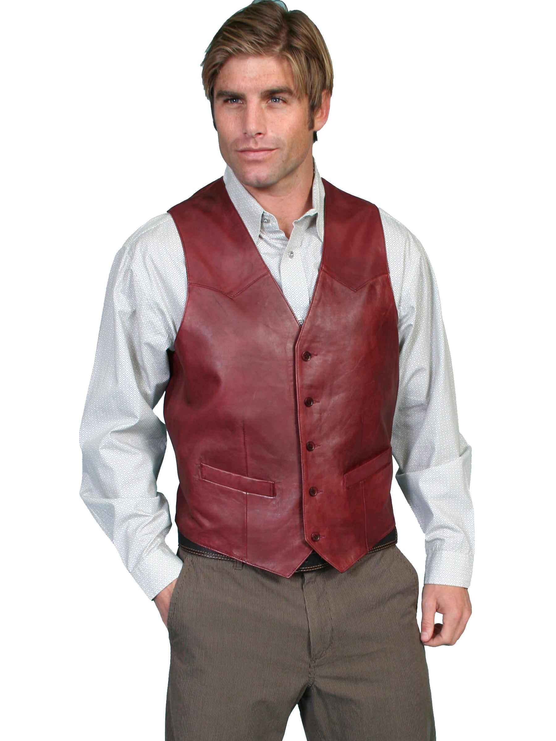 Lambskin Vest in Black Cherry