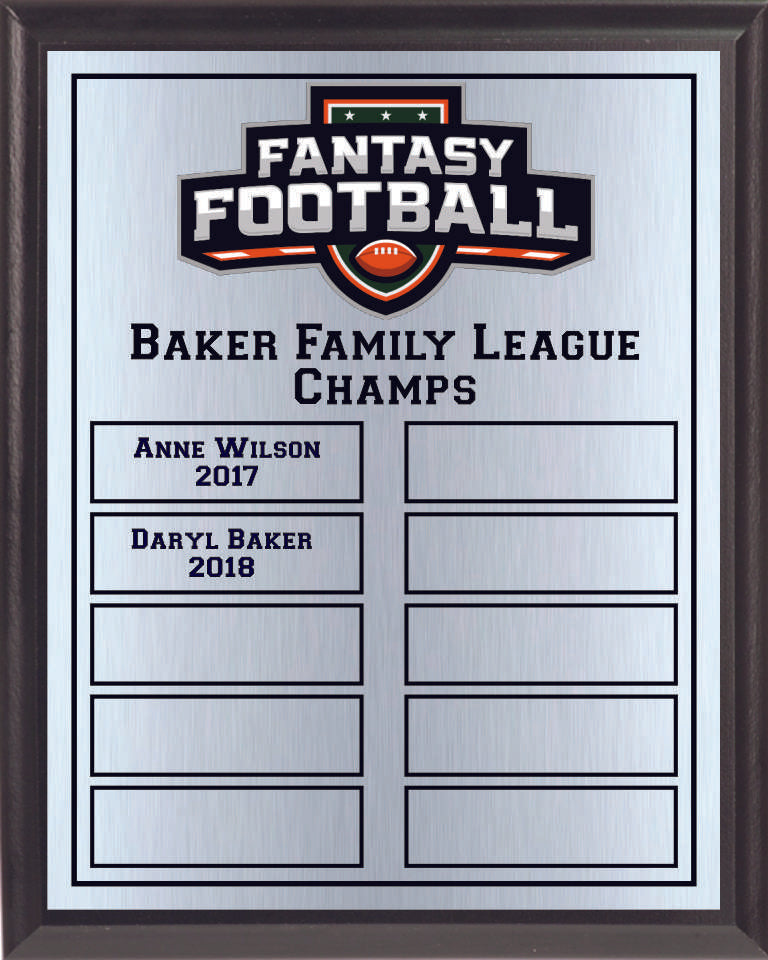 Black and Orange Fantasy Football Perpetual Plaque