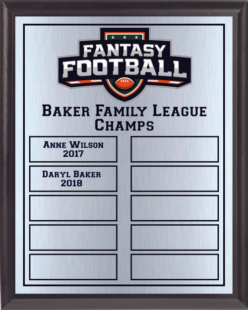 Black and Orange Fantasy Football Perpetual Plaque