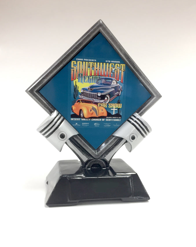 10.5" Piston Diamond Custom Insert Trophy, Large