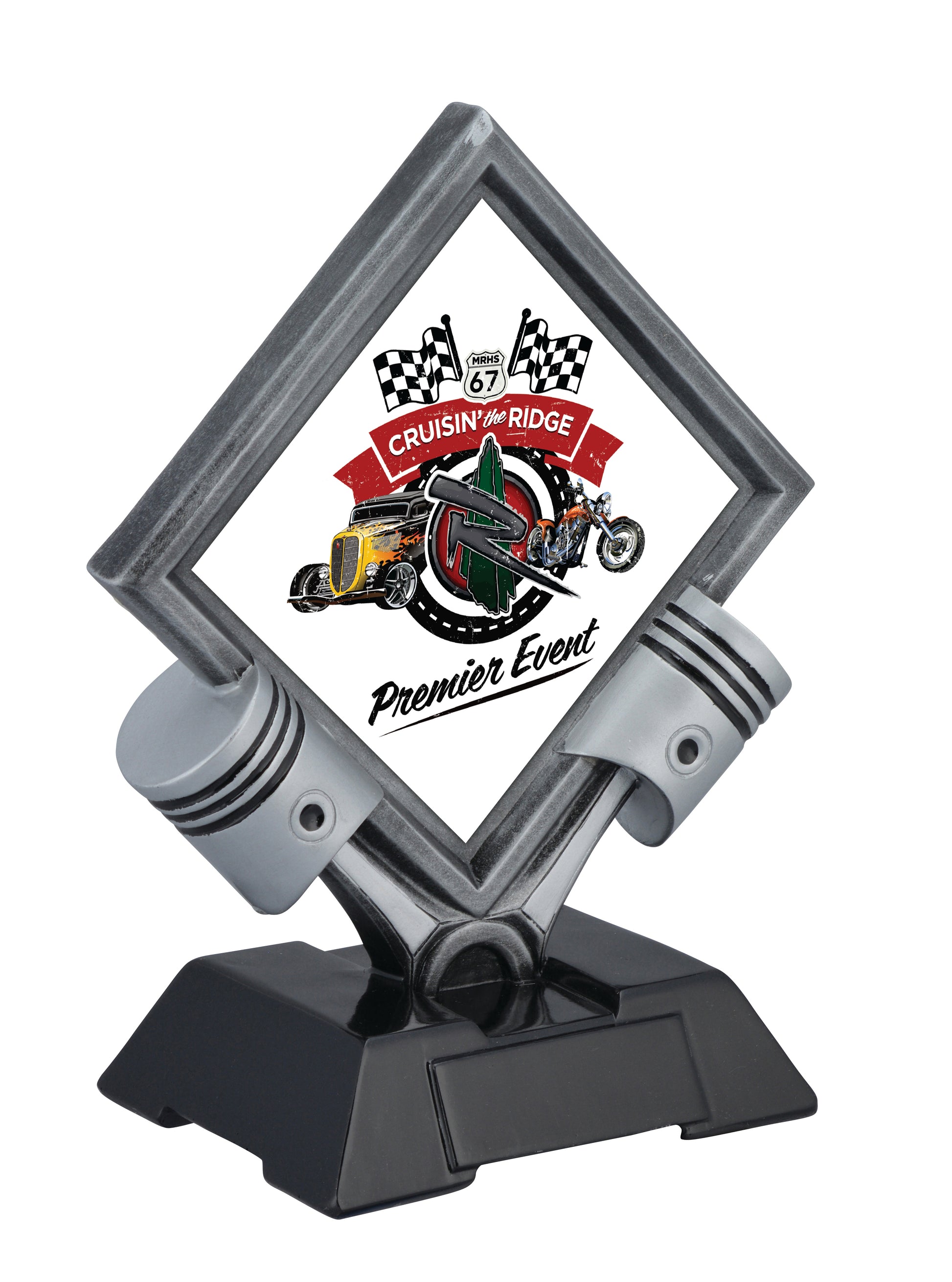 10.5" Piston Diamond Custom Insert Trophy, Large