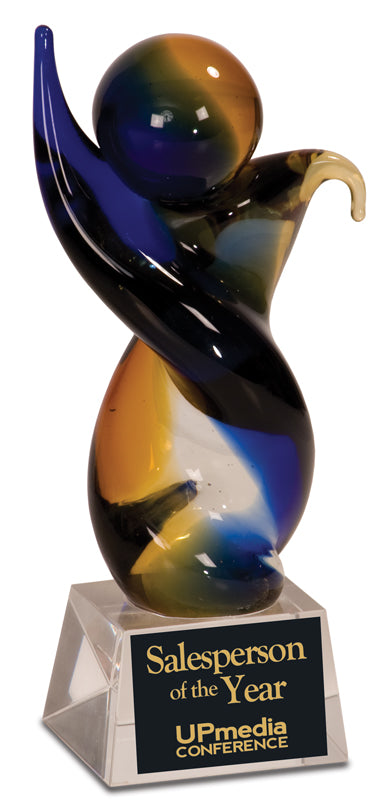 7 3/4" Twisted Body Art Glass