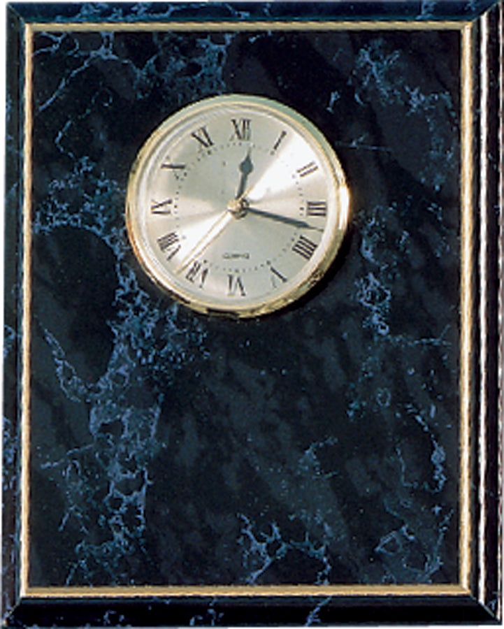 8" x 10 Black Marble Clock Plaque