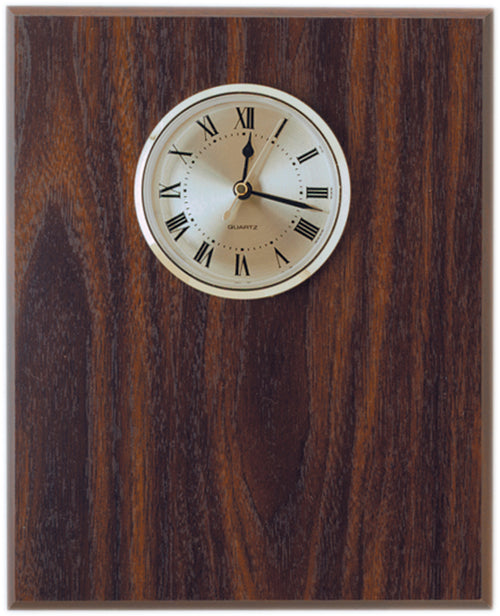 8" x 10 Classic Walnut Clock Plaque