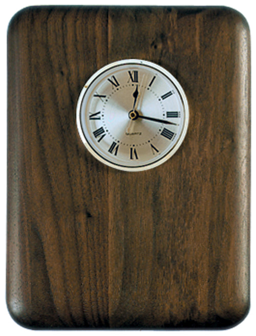 8" x 10 Elliptical Edge Round Corner Genuine Walnut Clock Plaque