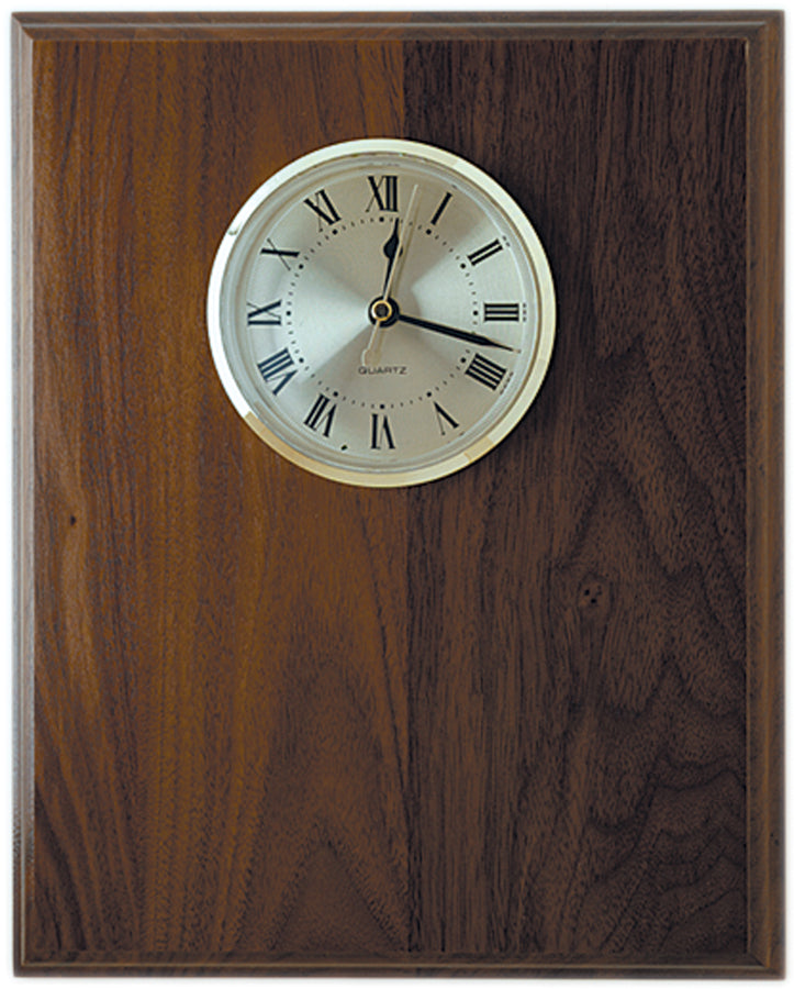 8" x 10 Step Edge Genuine Walnut Clock Plaque