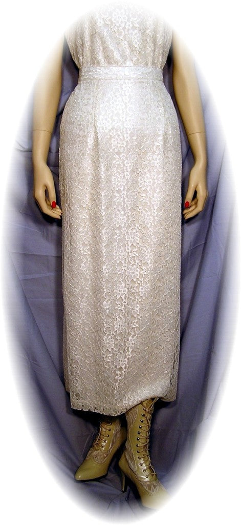 Ivory Lace Straight Skirt