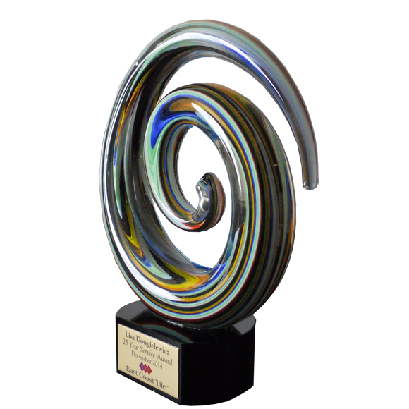 9 1/4" Swirl Art Glass