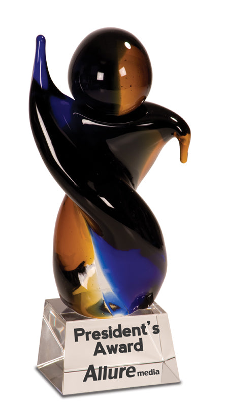 9" Twisted Body Art Glass