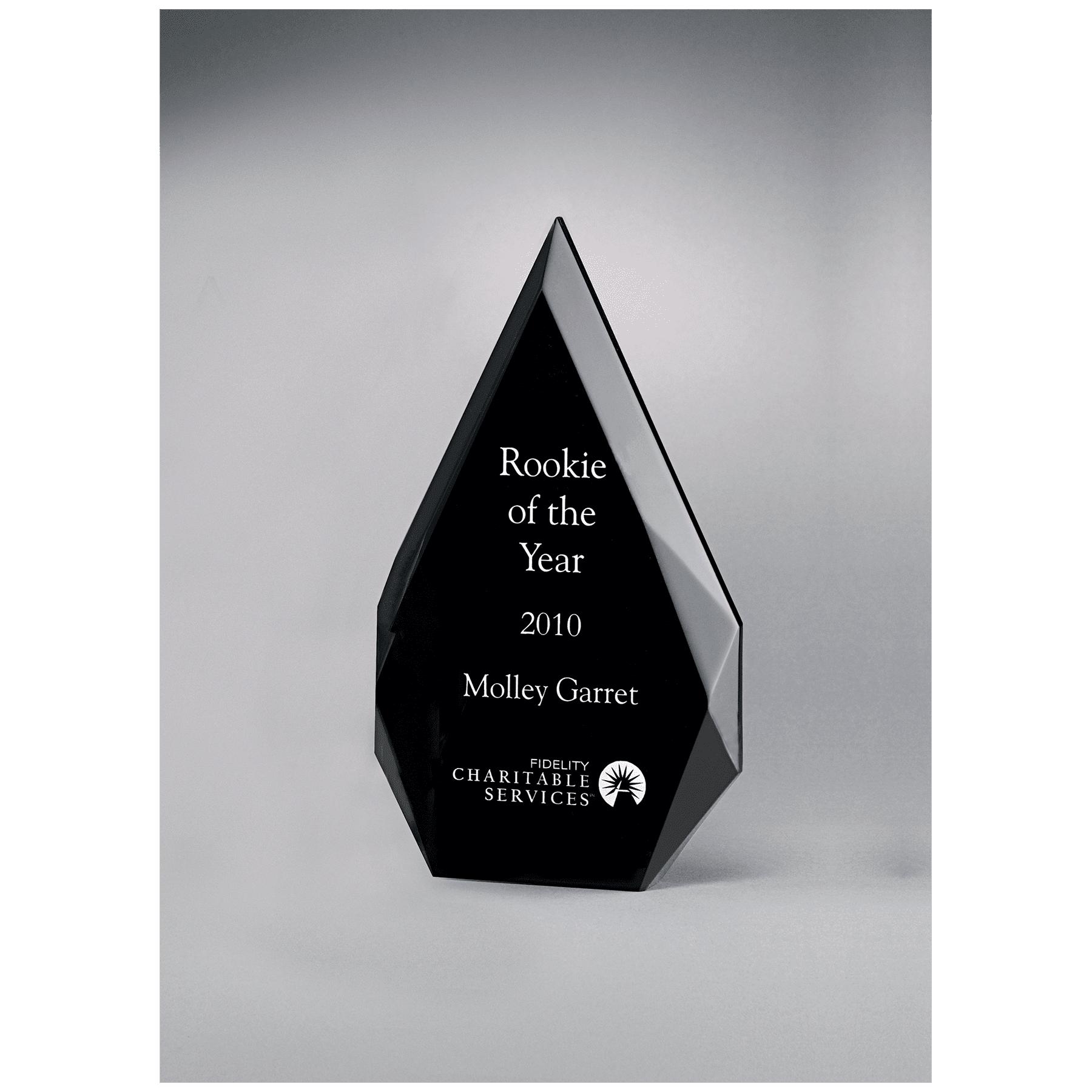 5 1/4" x 8 7/8" Flame Series Clear Freestanding Acrylic with Black Silk Screened Back