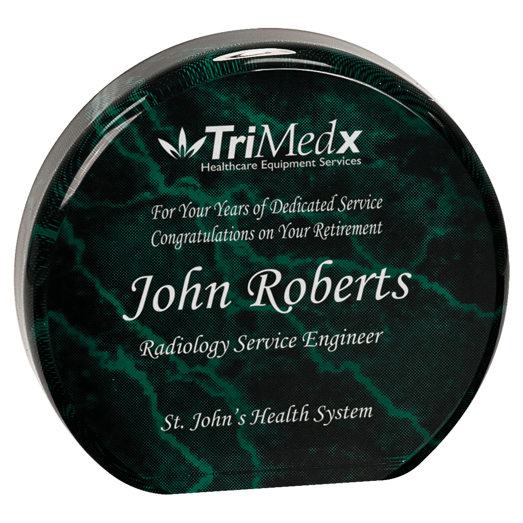 Green 3 1/2" Marble Acrylic Circle