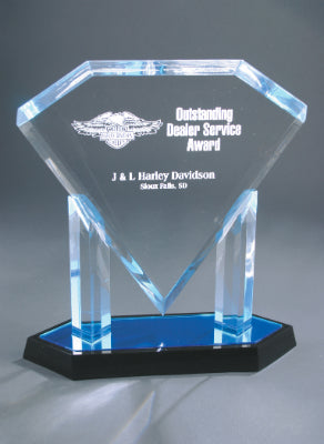 Blue Floating Diamond Acrylic Award