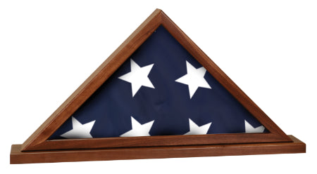 Genuine Walnut Flag Display Case for 3' x 5' flag with Base
