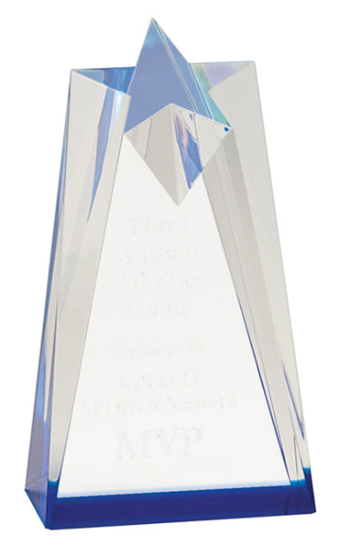 Blue Sculpted Star Acrylic Award