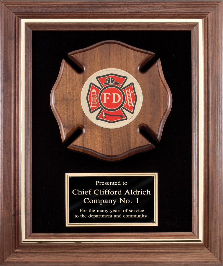 Solid Walnut Maltese Cross Plaque