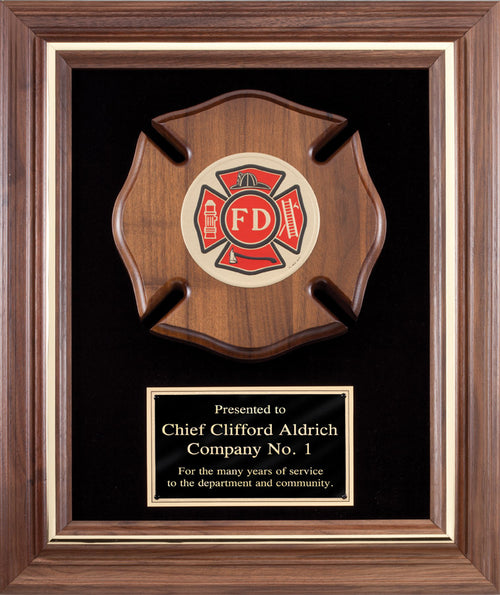 Solid Walnut Maltese Cross Plaque