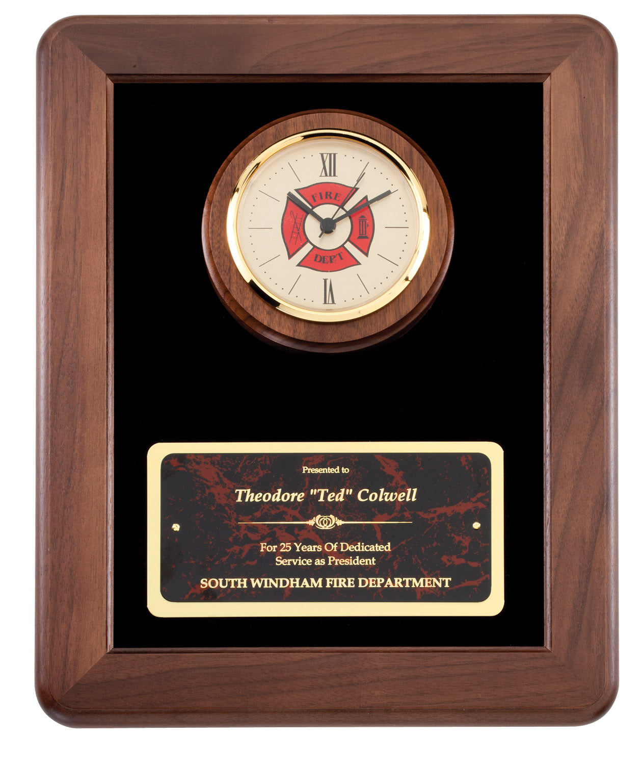 American Tribute Series Firefighter Plaque Clock