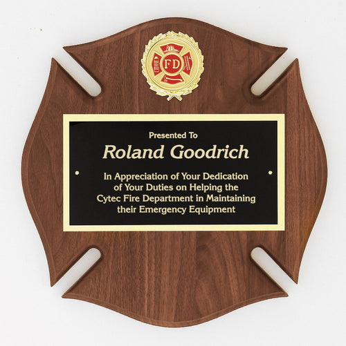 Genuine Walnut Maltese Cross plaque