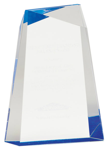 Blue Facet Wedge Acrylic Award