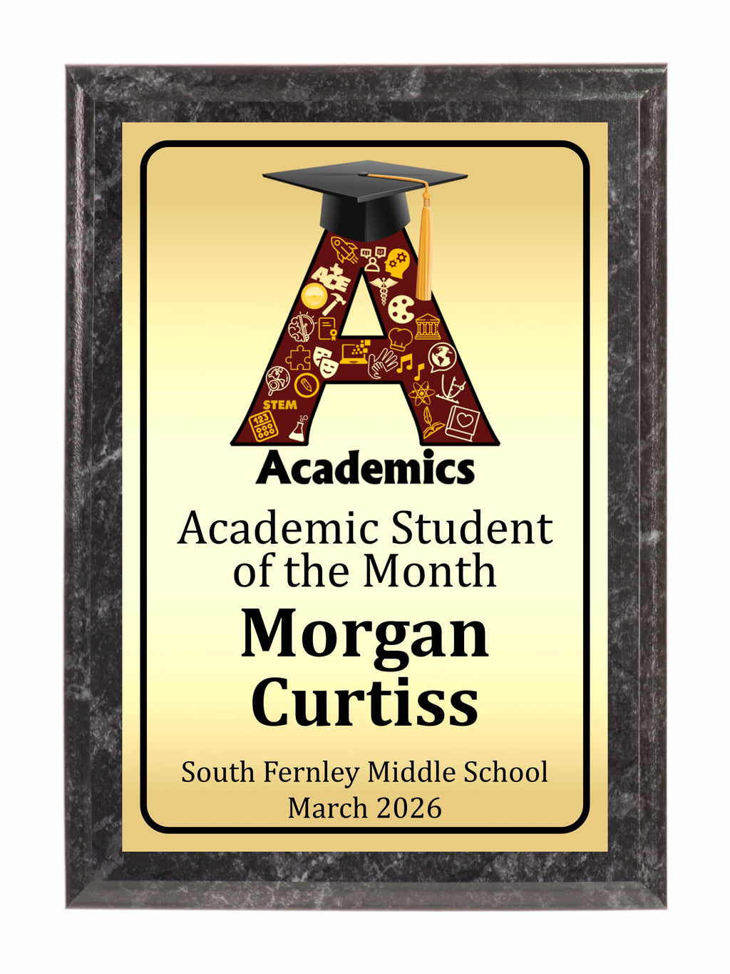 A for Academics Plaque