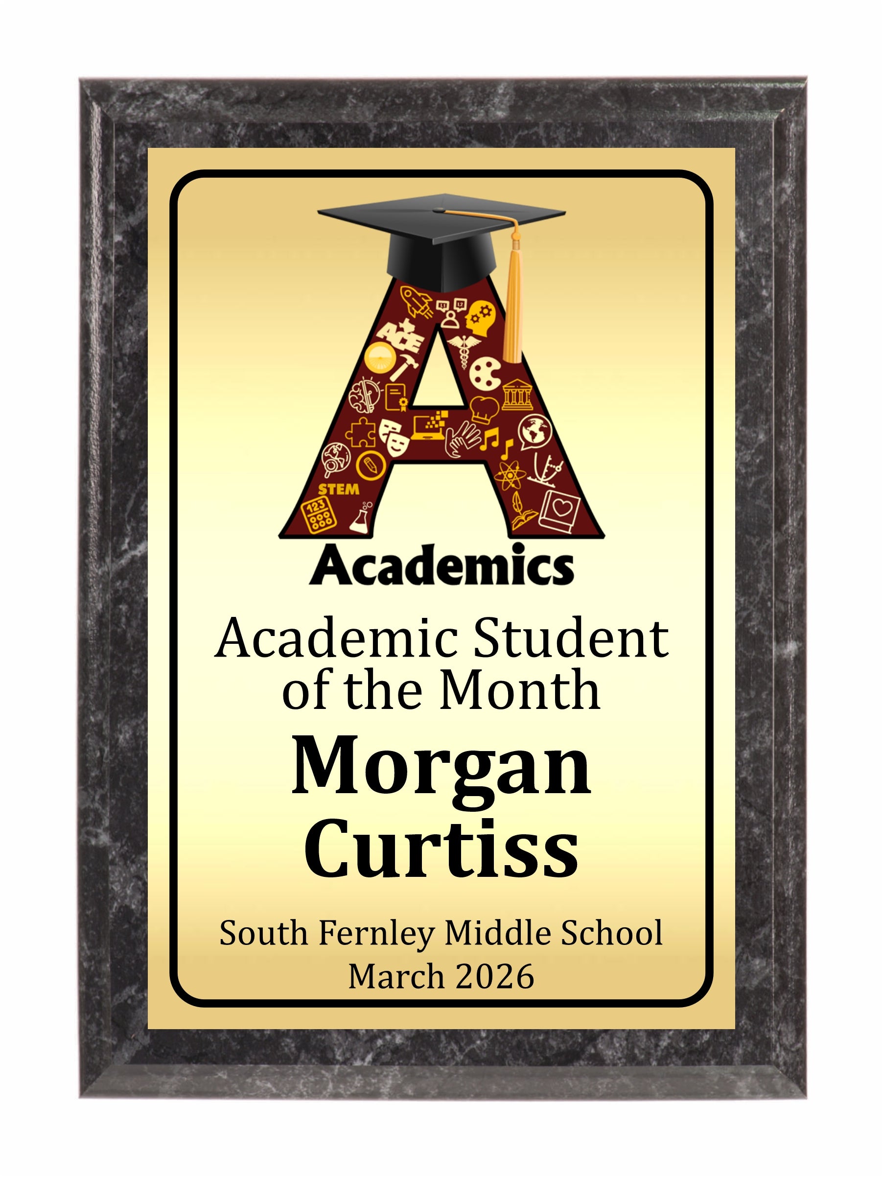 A for Academics Plaque