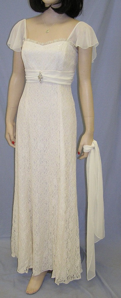 Vonda D Chiffon Sleeve Dress in Ivory