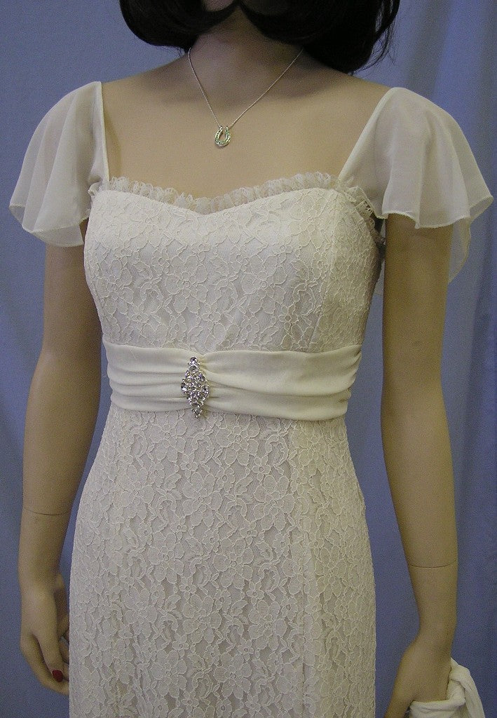 Vonda D Chiffon Sleeve Dress in Ivory