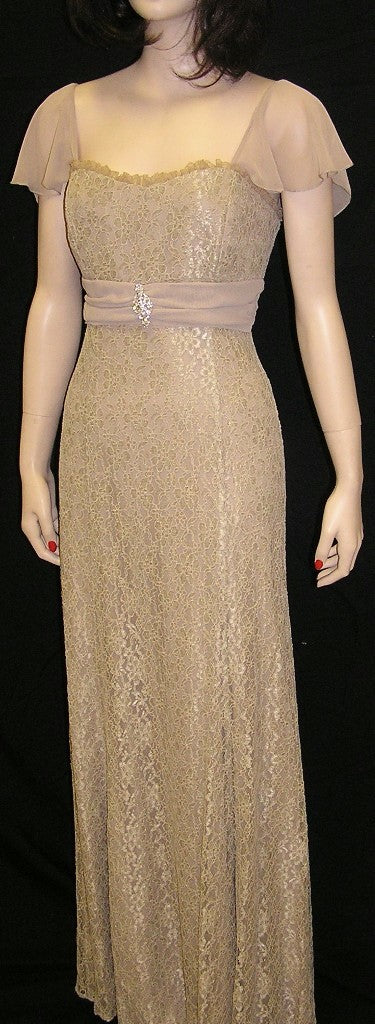 Vonda D Chiffon Sleeve Dress in Tea