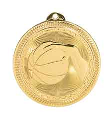 Basketball BriteLazer Medal with Neck Ribbon